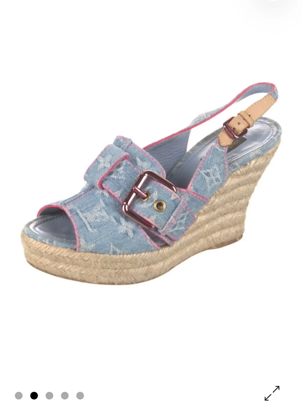 Louis Vuitton Blue Denim Slingback Sandals